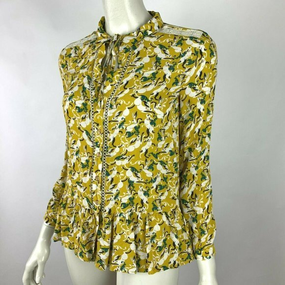 Anthropologie Maeve Rabbit Blouse Top Bunny Print - Picture 2 of 12